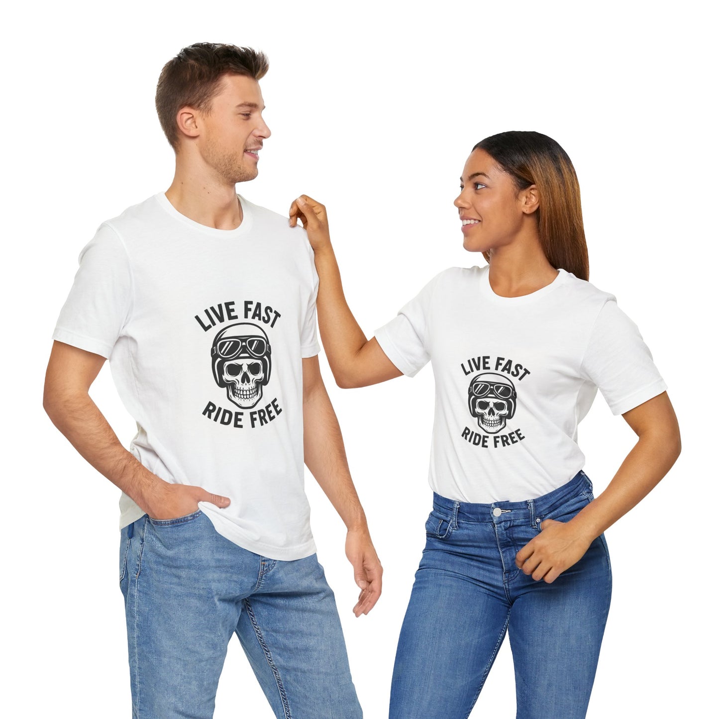 Camiseta Biker Premium “Ride or Die” – Calavera y Pistones