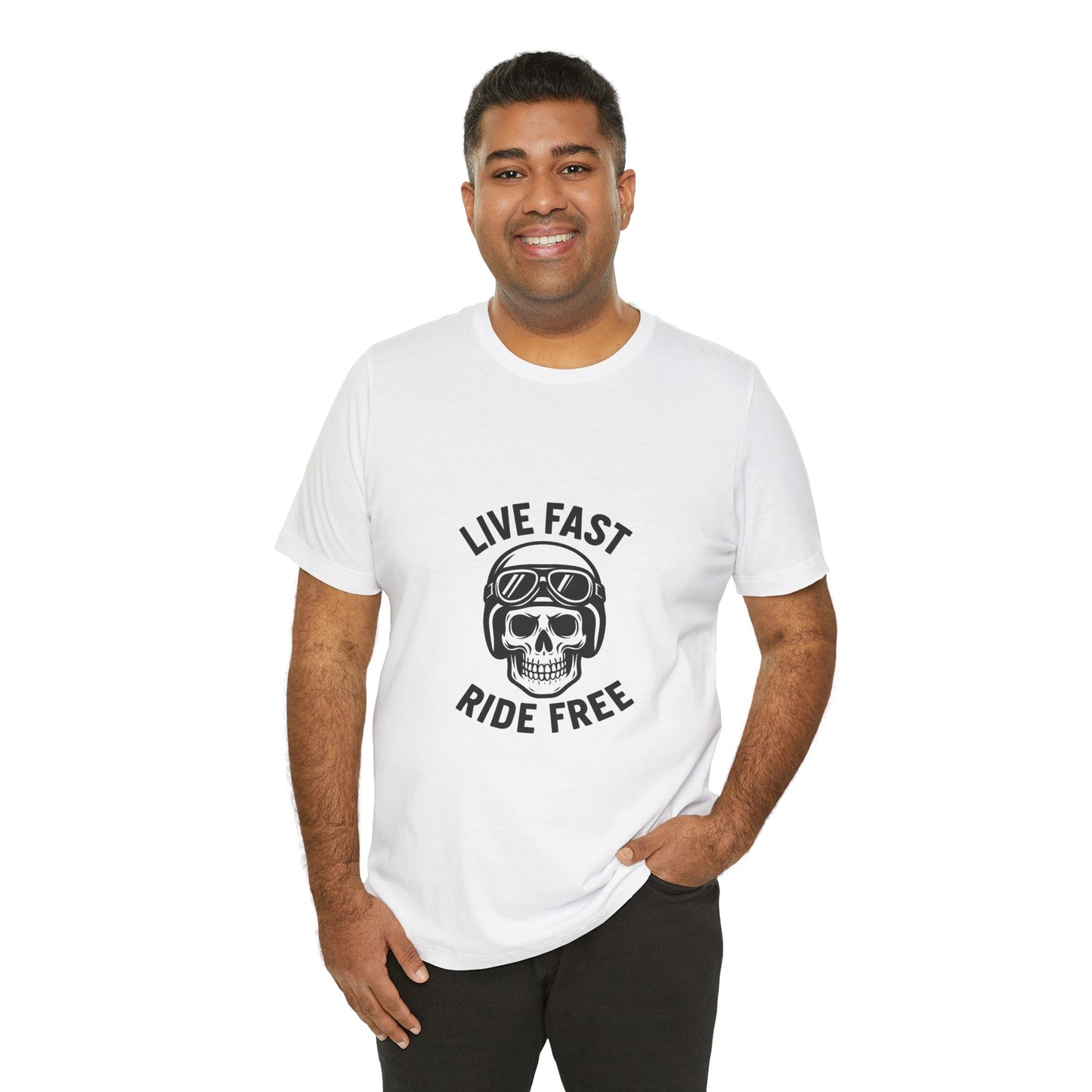 Camiseta Biker Premium “Ride or Die” – Calavera y Pistones