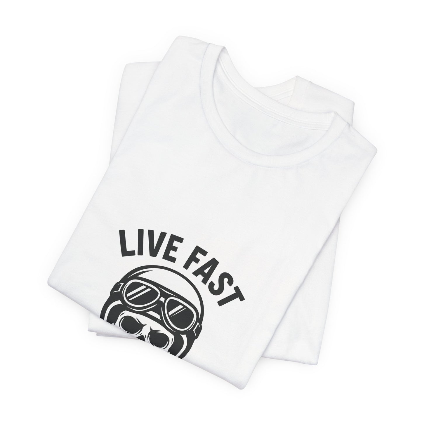 Camiseta Biker Premium “Ride or Die” – Calavera y Pistones